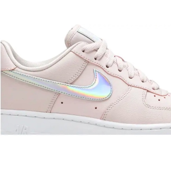 Nike | Women's Pink Iridescent Air Force 1 Low Lace Up Sneakers, size 10 - Picture 15 of 16